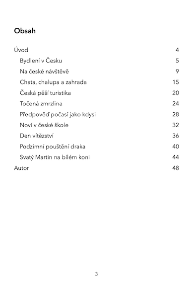 A Czech language workbook with texts and exercises about the Czech Republic, Czech realia, and culture for A2 level students with content.